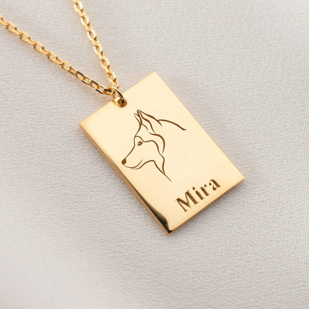 Custom gold-filled dog necklace, a stylish and durable pet lover accessory.