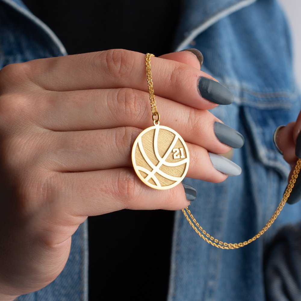 Senior basketball team necklace, a perfect custom keepsake for players.