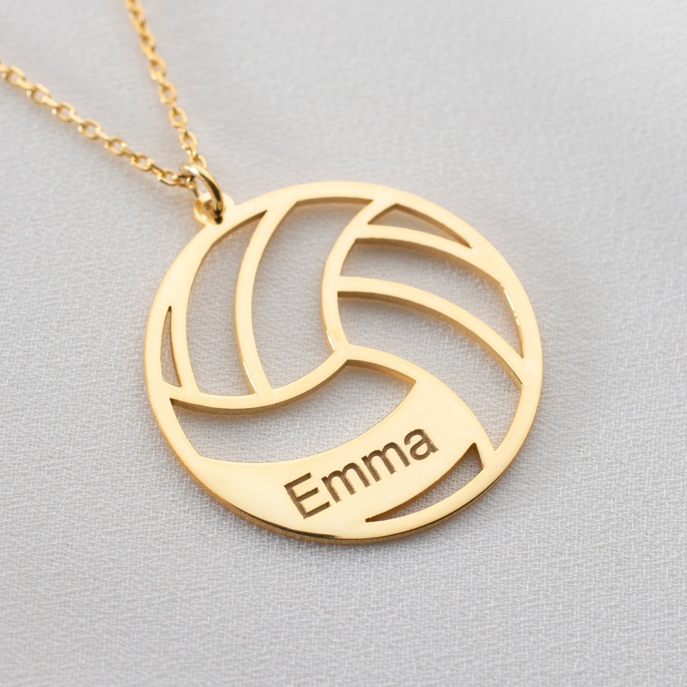 Custom volleyball number necklace, a thoughtful gift for coaches.