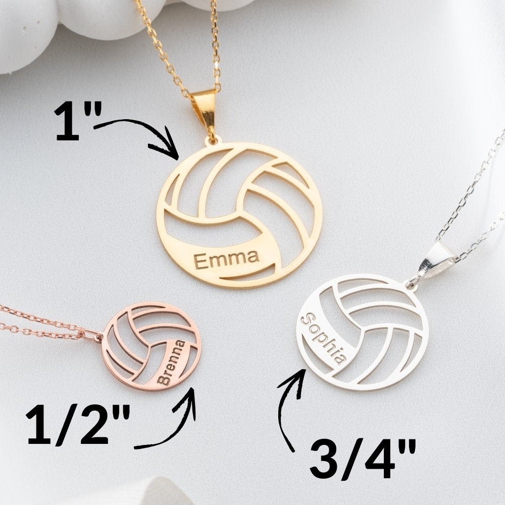 Gold-filled custom volleyball necklace, a memorable senior night gift.