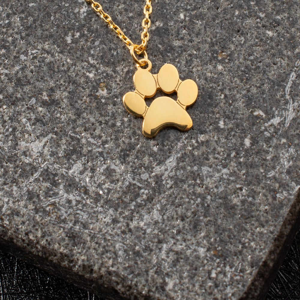 Gold-plated paw jewelry, a stylish and elegant piece featuring a paw print design, perfect for dog lovers and pet owners