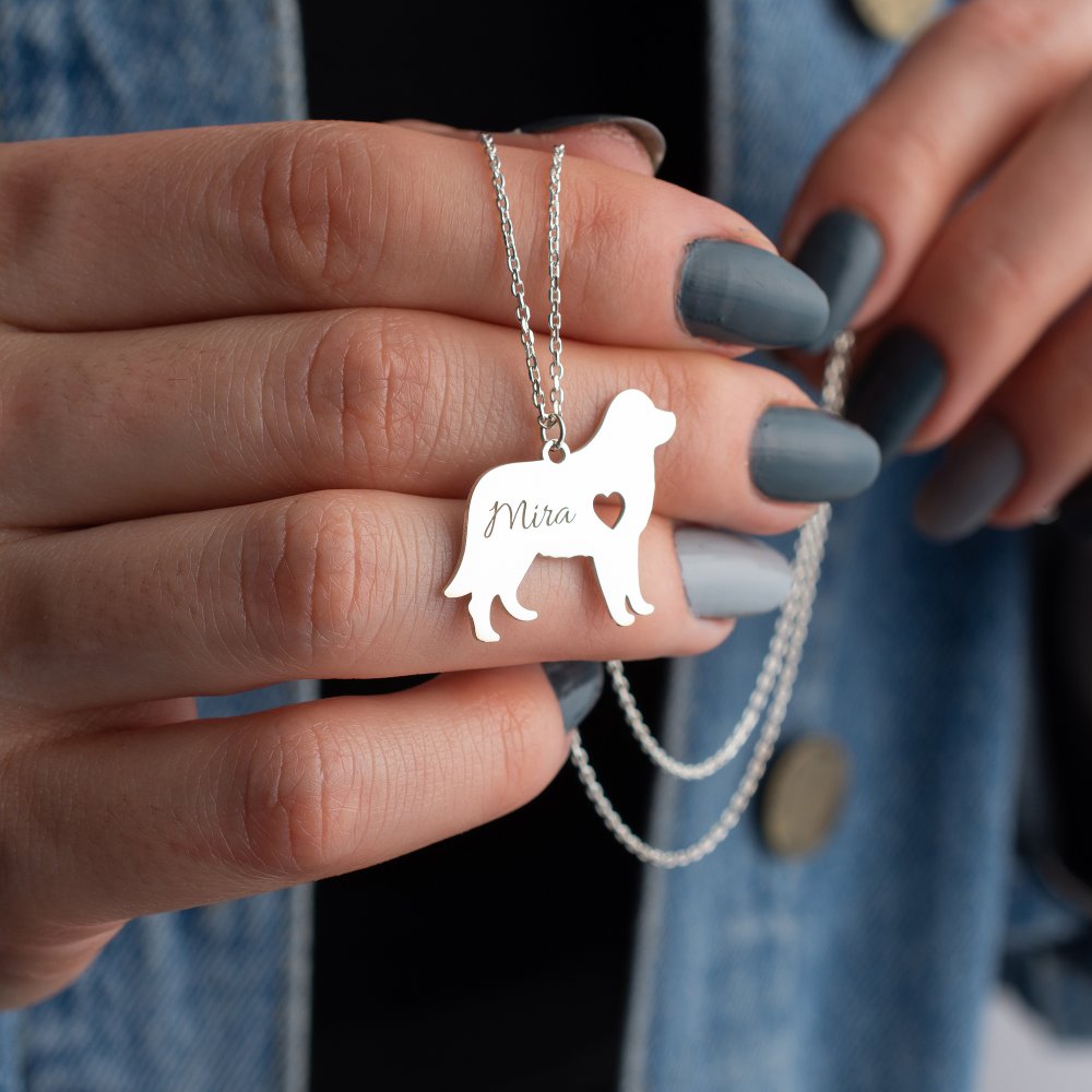 Custom dog name necklace, a unique and meaningful accessory for pet lovers.