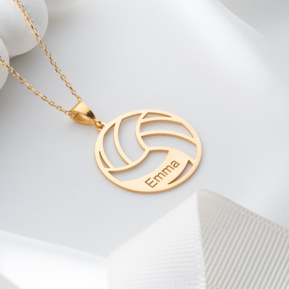 Senior volleyball gift, a personalized name necklace for volleyball lovers.