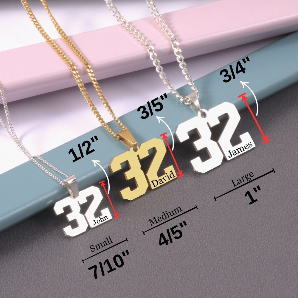 Custom sports necklace designed for baseball and hockey lovers.