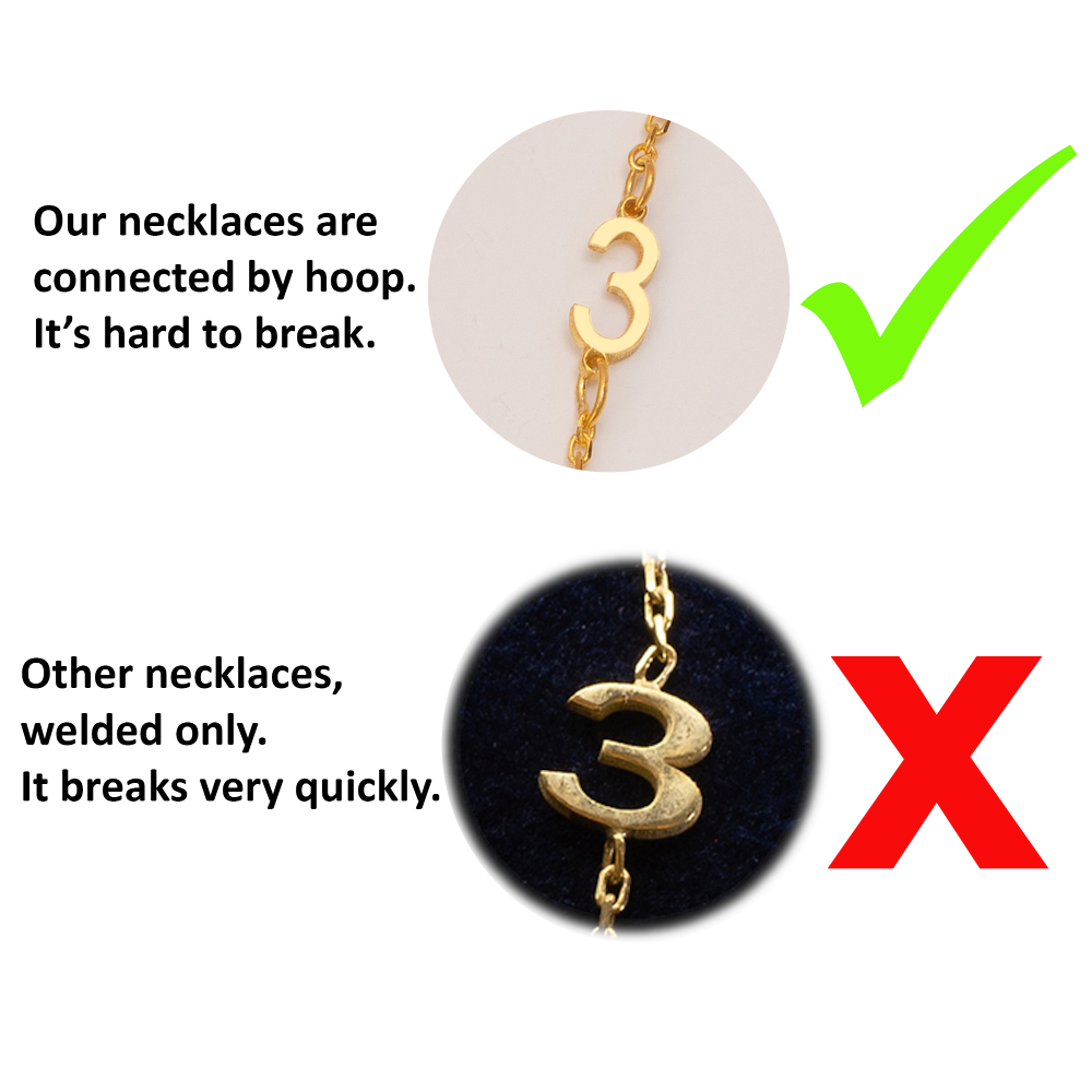 Durable side number necklace, crafted to last with everyday elegance.