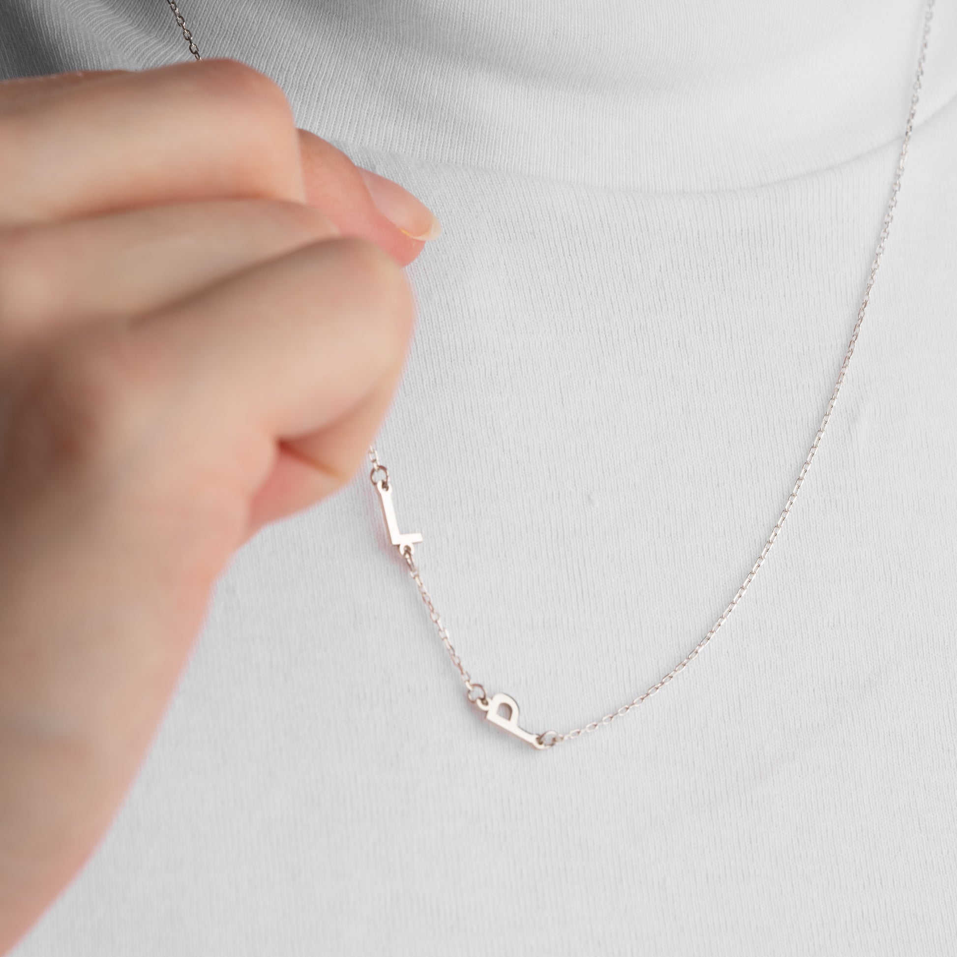 Minimalist initial necklace for her, perfect for daily wear or gifting.