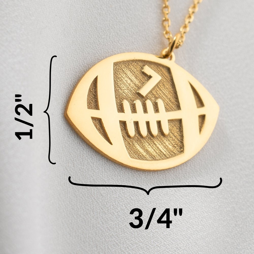 Personalized football pendant, a stylish and custom sports accessory.
