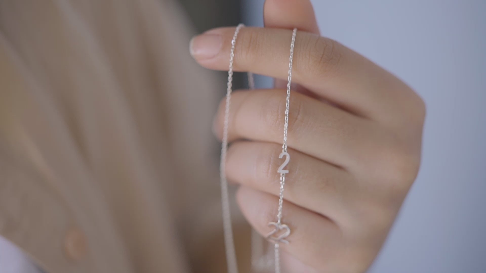 Custom side number necklace, a romantic and personal gift for your girlfriend.