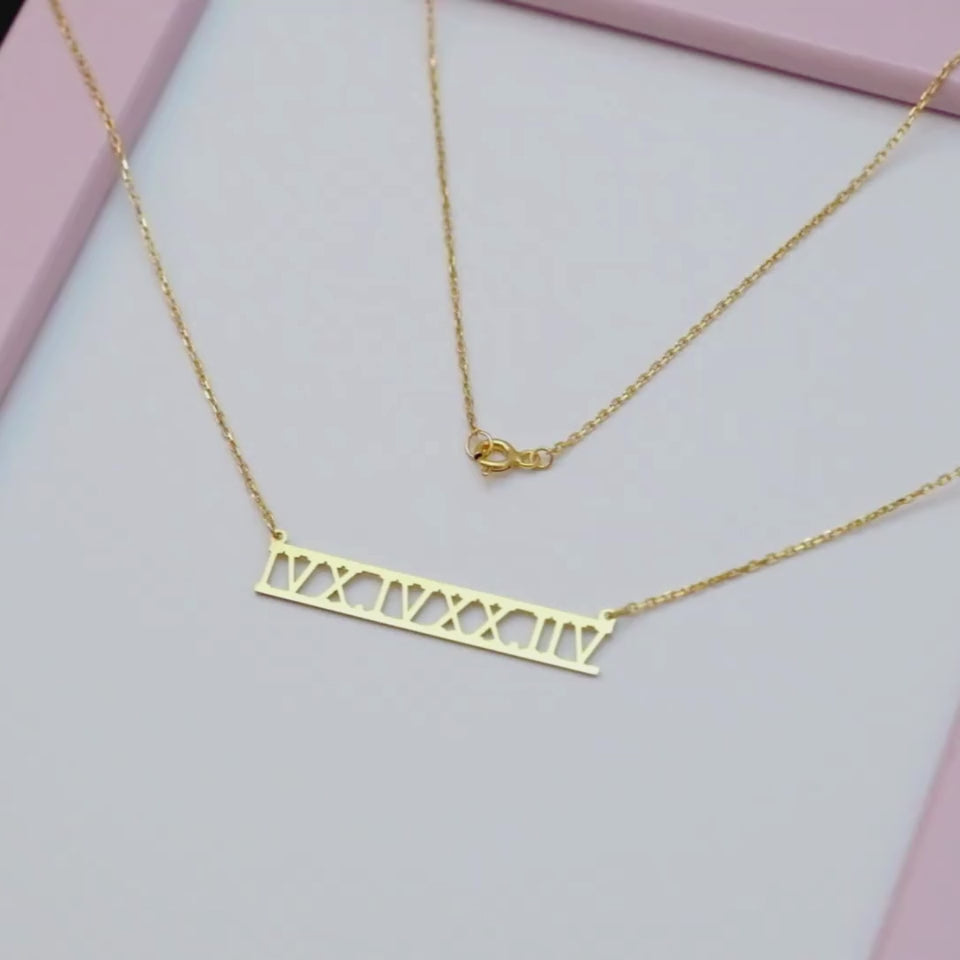 Personalized date necklace, a thoughtful gift for her with custom engraving.