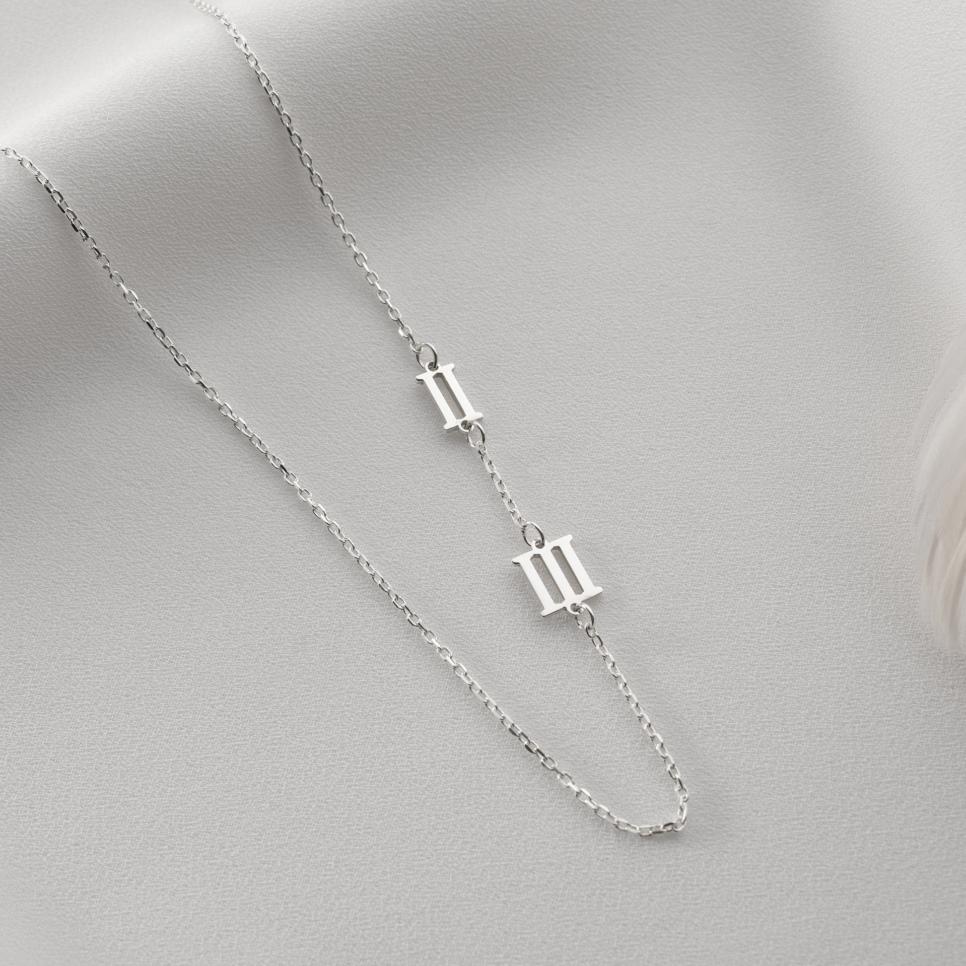 Minimalist side number necklace, perfect for everyday wear with personal touch.