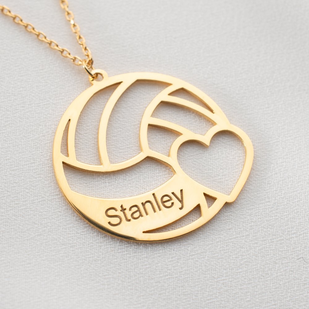 Senior night volleyball name necklace, a perfect keepsake for graduating players.